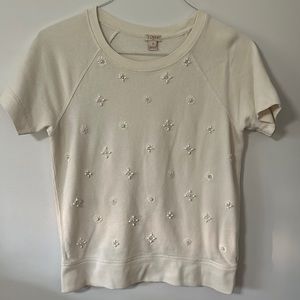 J Crew beaded short sleeve shirt